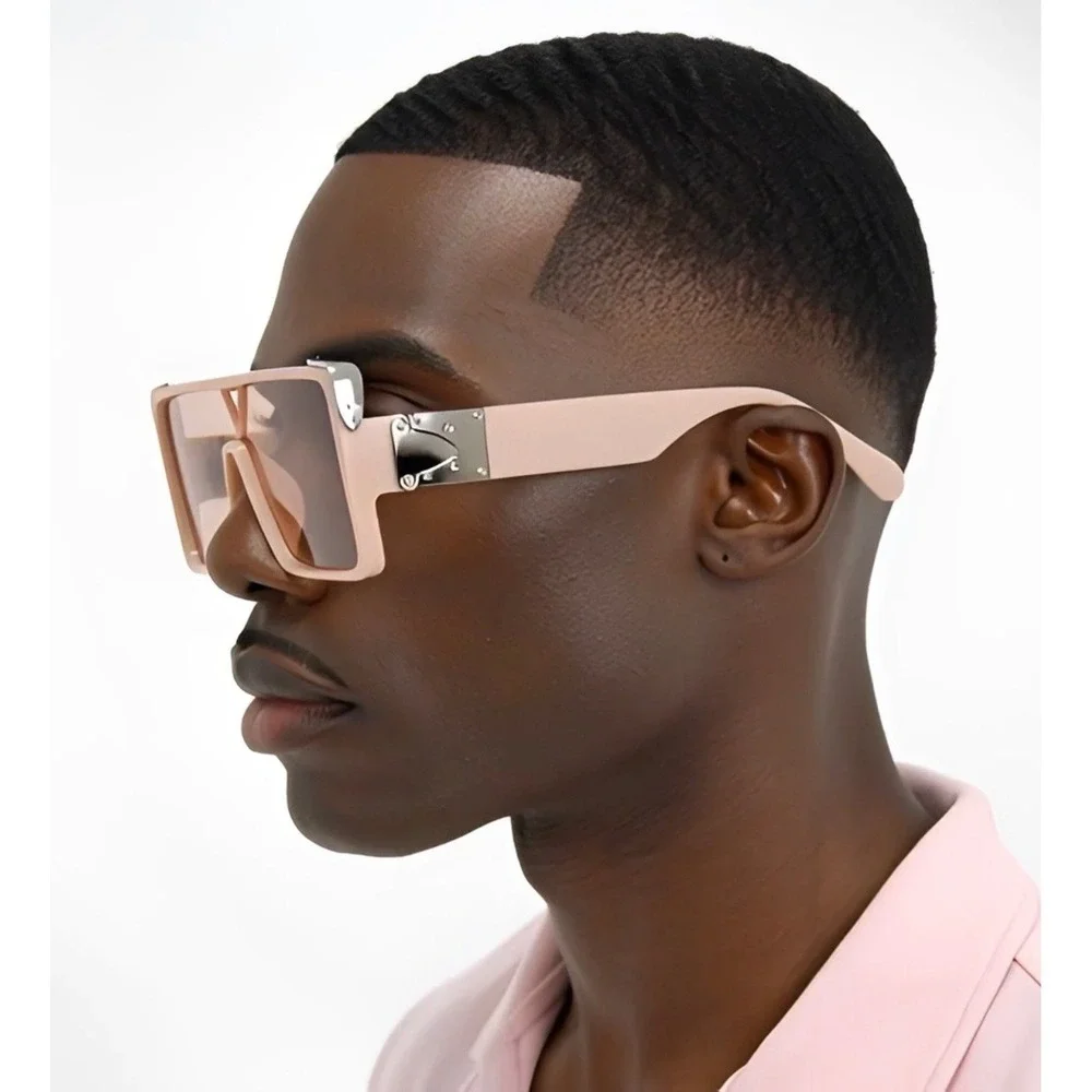 Oversized Square Sunglasses Fashion Beige‎ Frame Men Beach Trendy Lentes Gafas